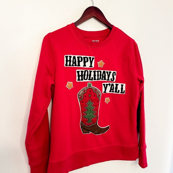 Vintage Christmas Cowboy Boot Holiday Sweater - Picture 7 of 7